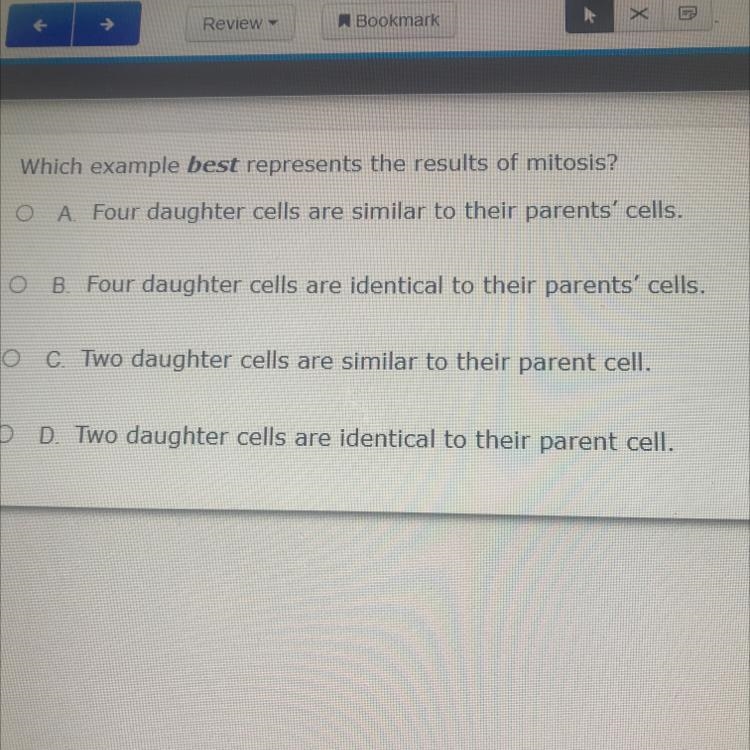 Which example best represents the results of mitosis?-example-1