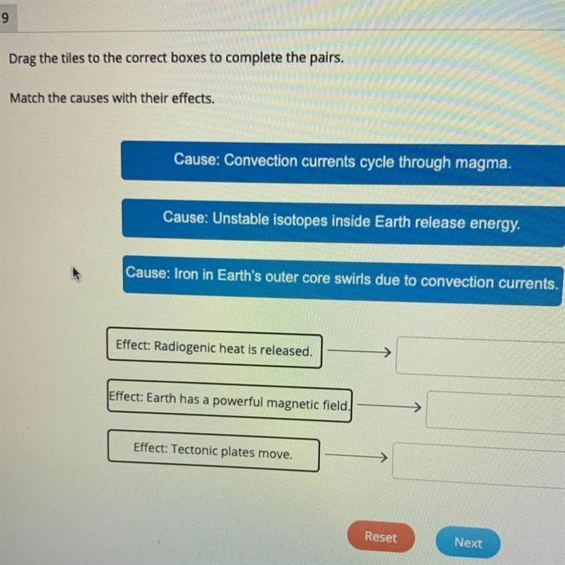 Match the causes with their effects-example-1