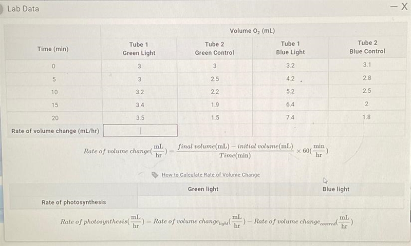 I need to know the rate of the volume change for each section along with the rate-example-1