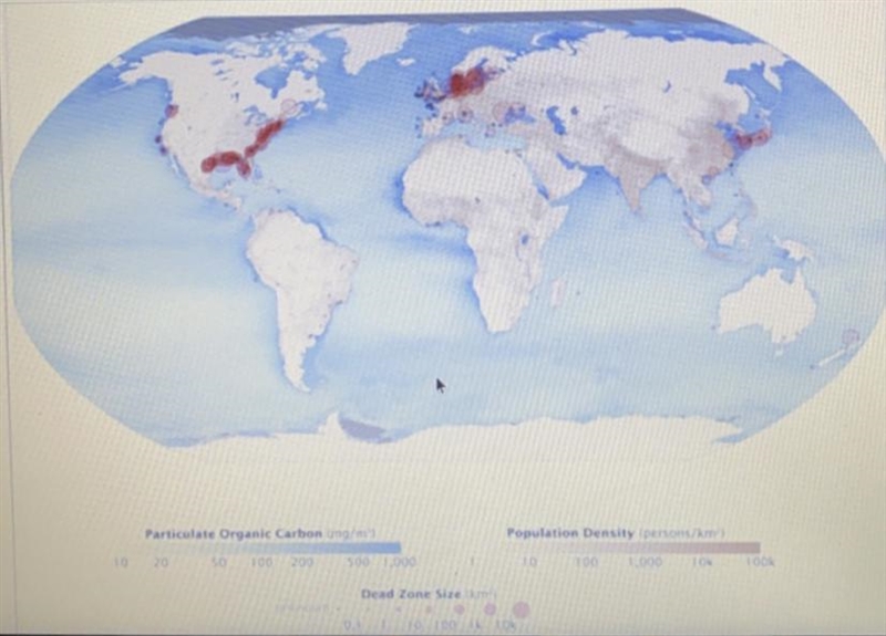 Marine Science Using this information and the map of dead zones, can you infer how-example-1