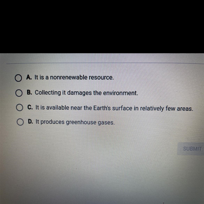 Which of the following is a disadvantage of geothermal energy?-example-1