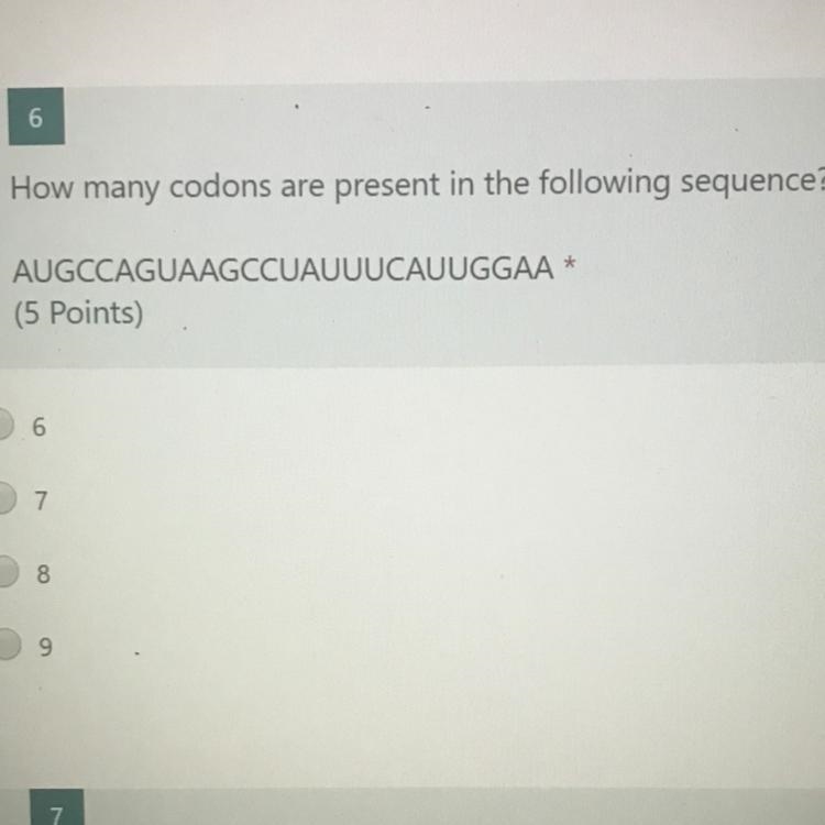 How many codons are present in the following sequence???-example-1