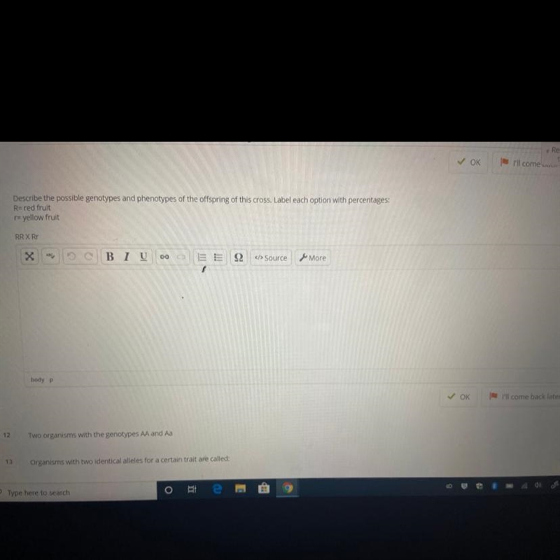 PLEASE HELP ME :( Describe the possible genotypes and phenotypes of the offspring-example-1