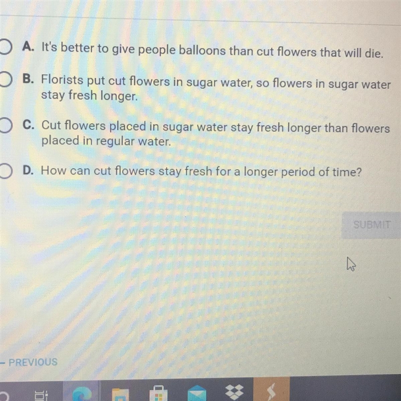 Question 4 of 5 Which statement is a conclusion?-example-1