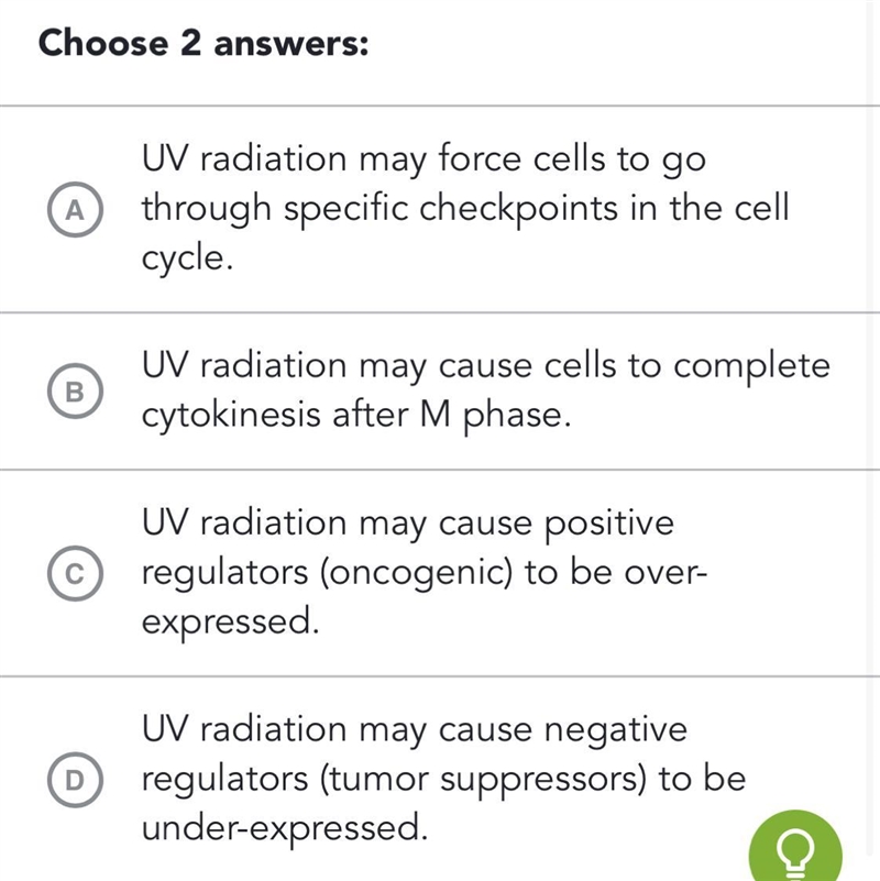 UV radiation can directly cause the DNA within cells to mutate, which may eventually-example-1