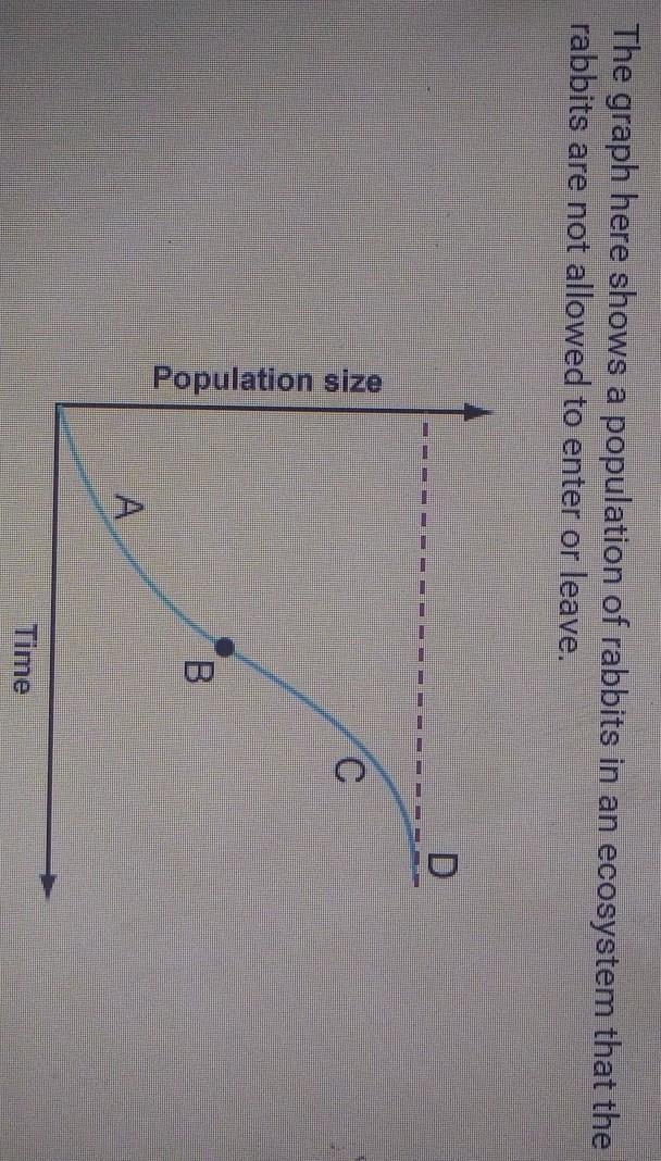 Which statement best describes the population at point B? A. The death rate is high-example-1