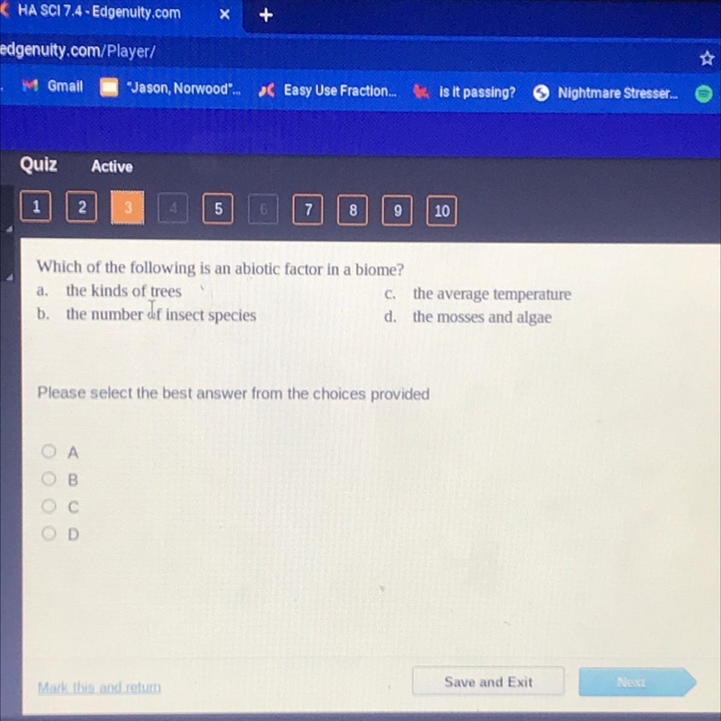 Which of the following is an abiotic factor in a biome￼-example-1