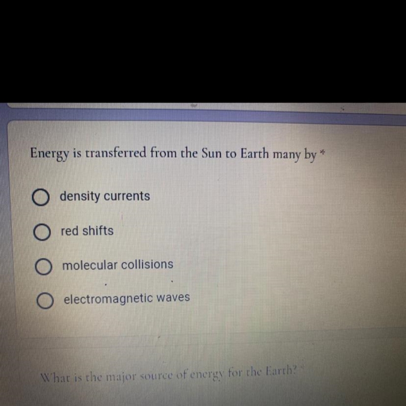 Energy is transferred from the Sun to Earth many by-example-1