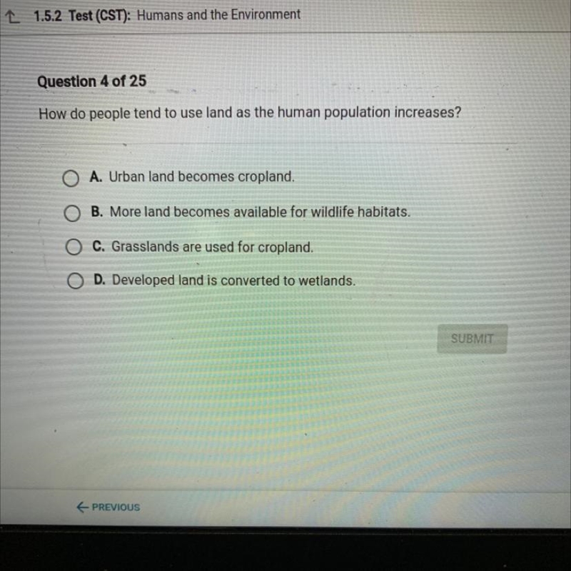 How do people tend to use land as the human population increases￼￼?-example-1