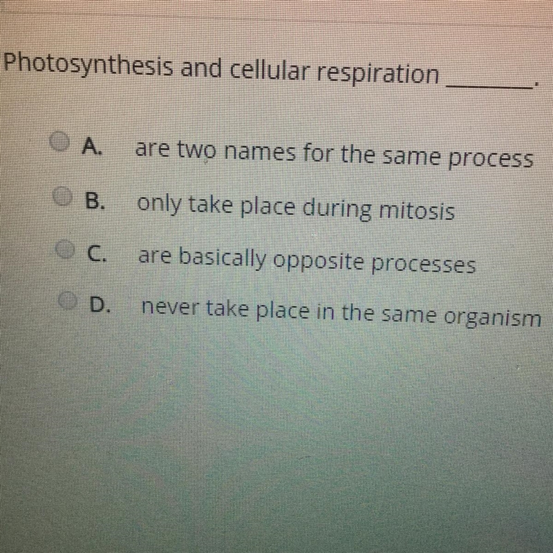 Photosynthesis and cellular respiration ______?-example-1