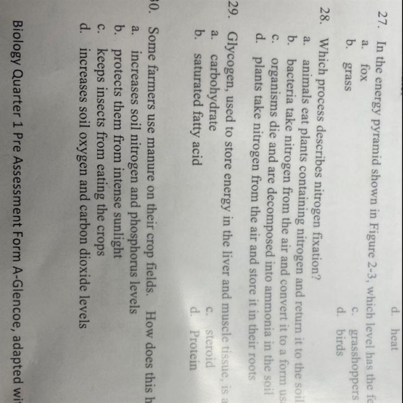 Some farmers use manure on their crop fields how does this help the plants A :Increases-example-1