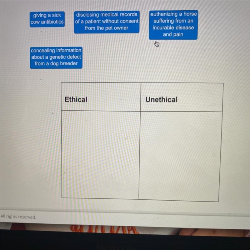 Drag each label to the correct location on the image. Classify the following actions-example-1