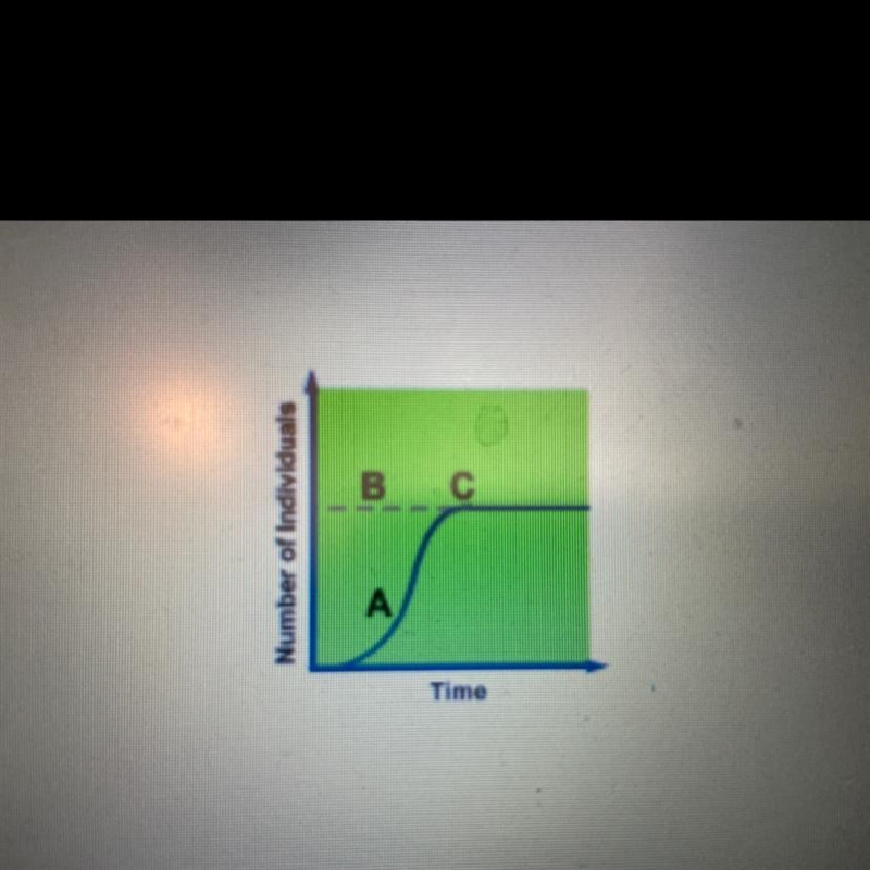 Which point on the graph represents carrying capacity when full? A. B. C.-example-1