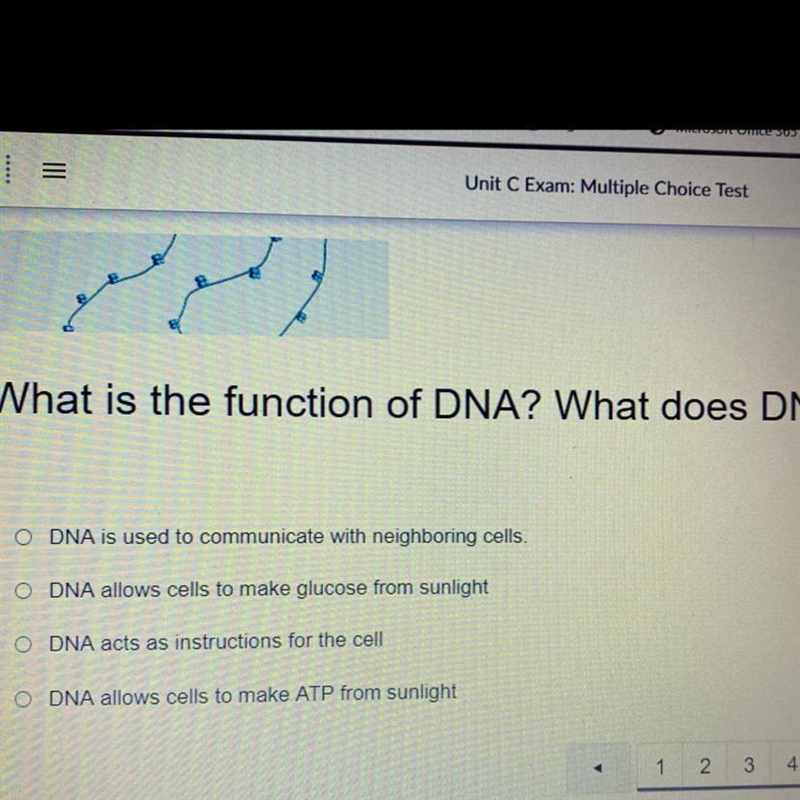 What is the function of DNA? What does DNA do? O DNA is used to communicate with neighboring-example-1