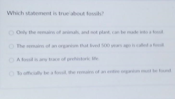 Which statement is true about fossils?​-example-1