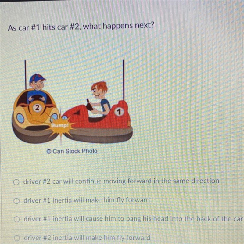 As car 1 hits car 2 what happens next?-example-1