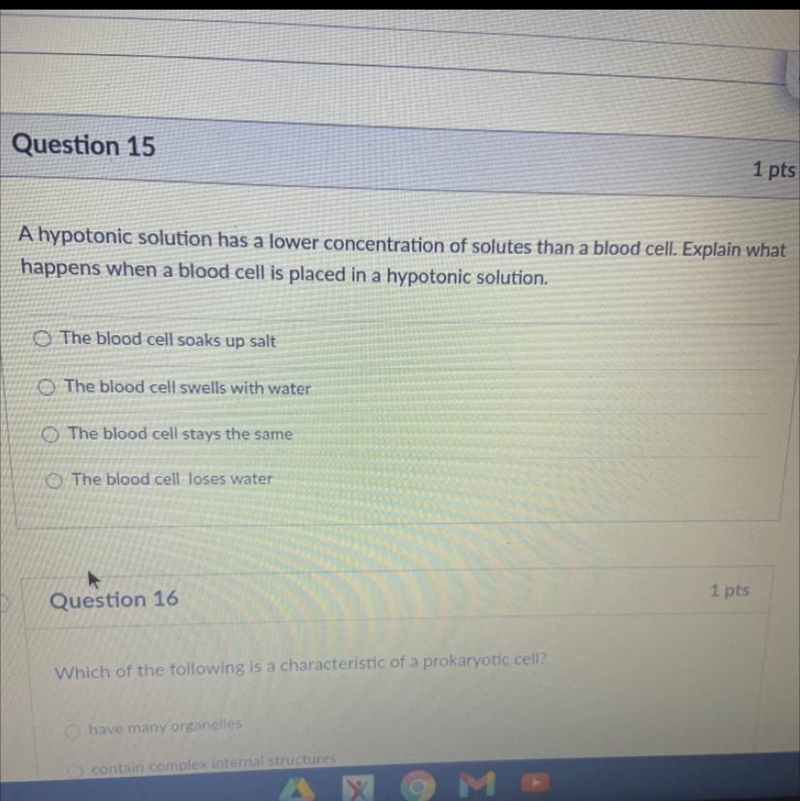 PLEASE HELP, I NEED THIS TO PASS xx, A hypotonic solution has a lower concentration-example-1