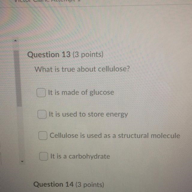 What is true about cellulose?-example-1