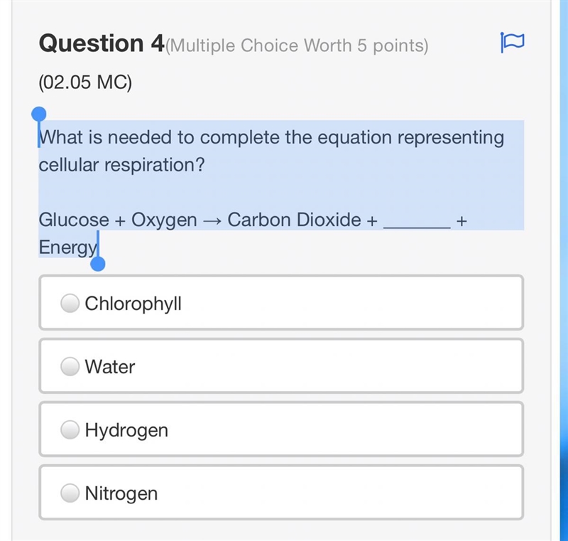 What is needed to complete the equation representing cellular respiration? Glucose-example-1