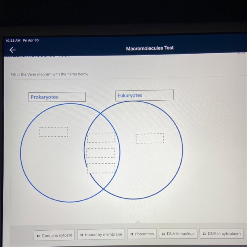 Fill in the Venn diagram with the items below-example-1