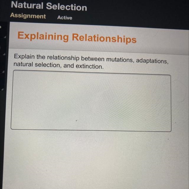 Explain the relationship between mutations, adaptations, natural selection, and extinction-example-1