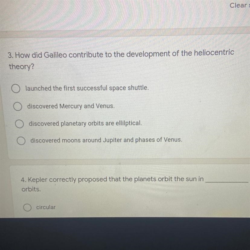 HELP! How did Galileo contribute to the development of the heliocentric theory? - launched-example-1