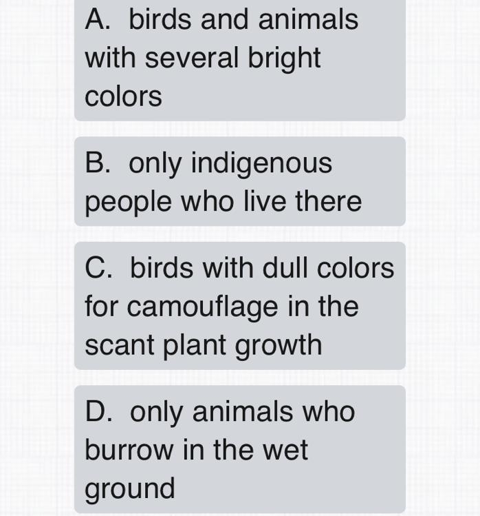 Tropical forests have a large amount of rainfall. What type of organisms live in this-example-1