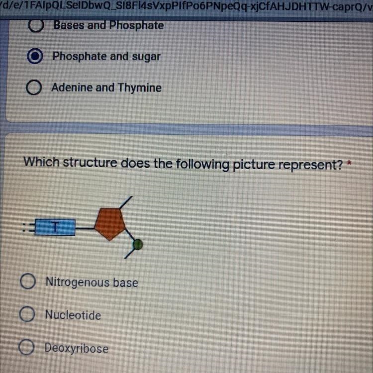 1 pc Which structure does the following picture represent? * Nitrogenous base O Nucleotide-example-1