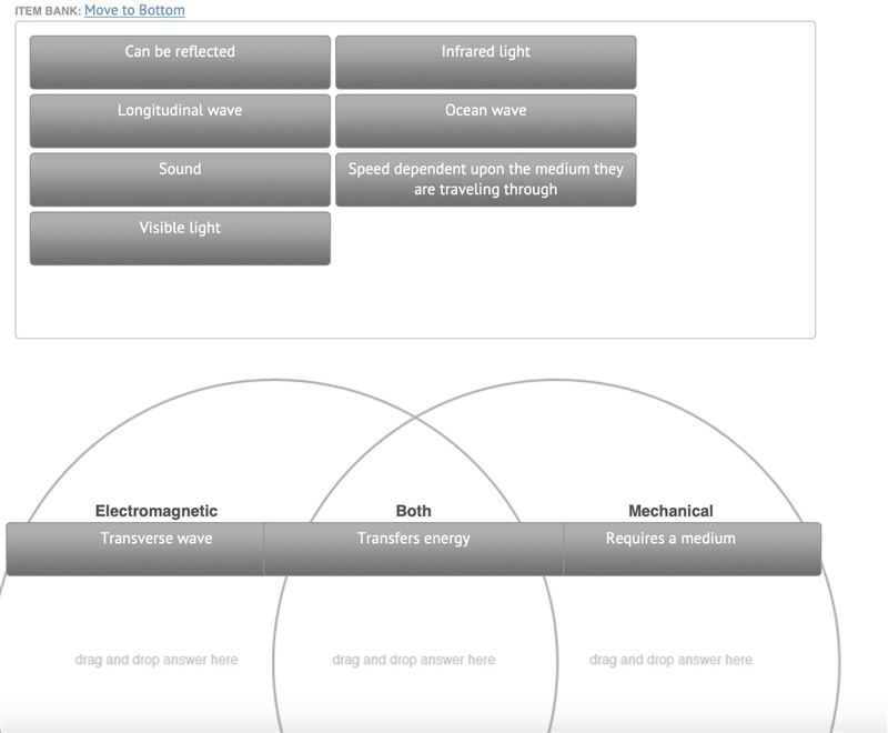 Electromagnetic vs. Mechanical Waves 1 Listed in the Item Bank are some key terms-example-1