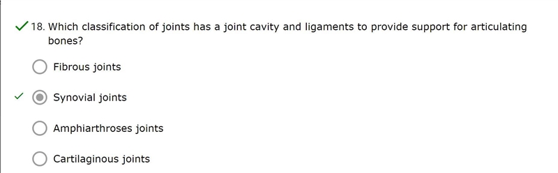 Which classification of joints has a joint cavity and ligaments to provide support-example-1