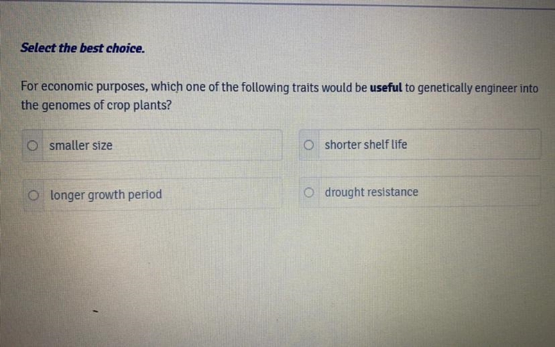 Help pls what’s the answer? For economic purposes, which one of the following traits-example-1