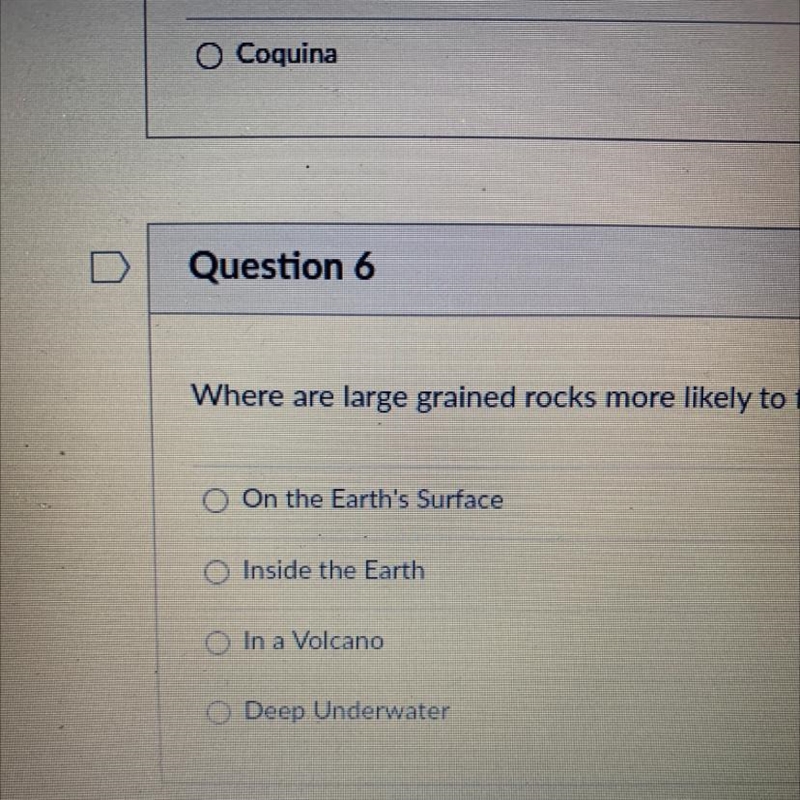 Where are large grained rocks more likely to form?-example-1