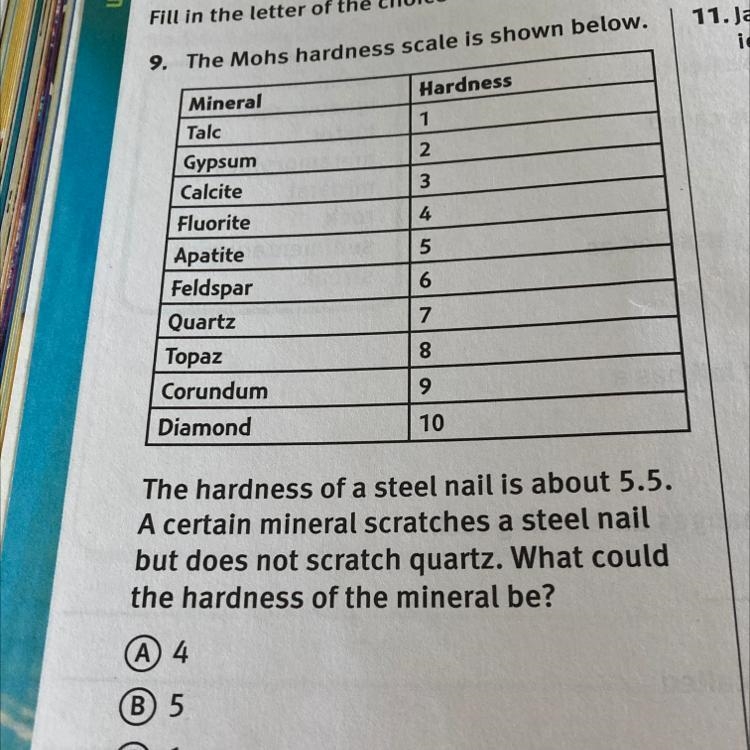 The hardness of a steel nail is about 5.5 a certain mineral scratches a steel nail-example-1