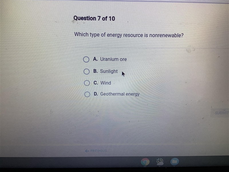 Which type of energy resource is non renewable-example-1