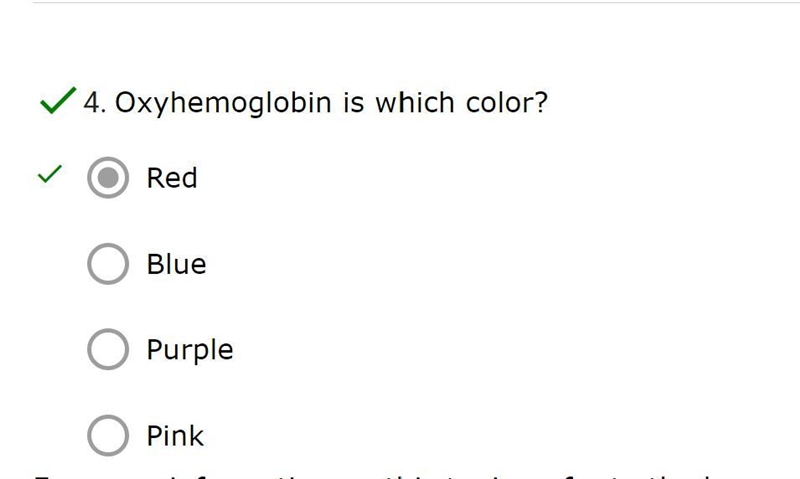 Oxyhemoglobin is which color? and *deoxyhemoglobin appears deep purple or blue-example-1