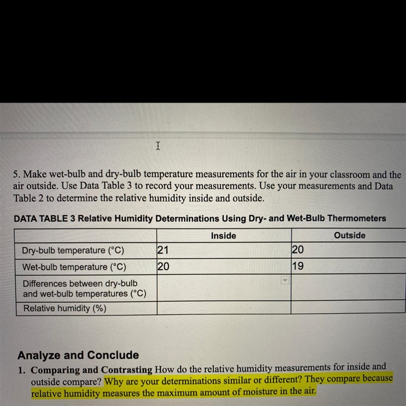 Does anyone know how to figure the difference between dry bulb and wet bulb temperature-example-1