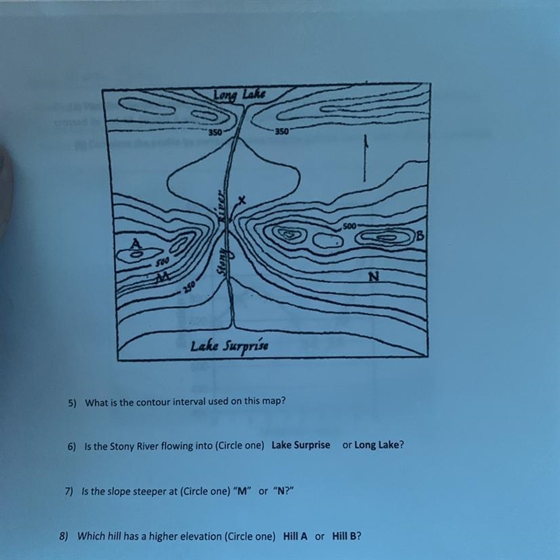 6) is the Stony River flowing into Lake Surprise or Long Lake-example-1