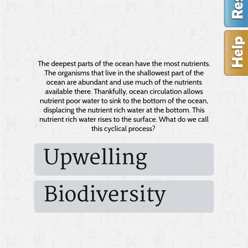 Upwelling or Biodiversity-example-1