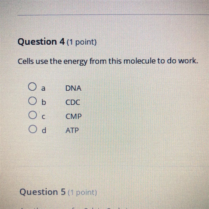 Cells use the energy from this molecule to do the work.-example-1