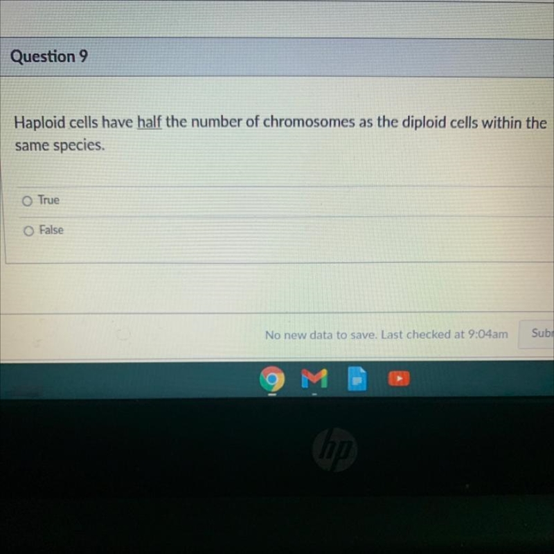 Haploid cells have half the number of chromosomes as the diploid cells within the-example-1