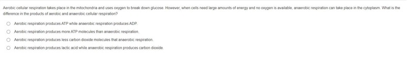 (20 points) Aerobic cellular respiration takes place in the mitochondria and uses-example-1