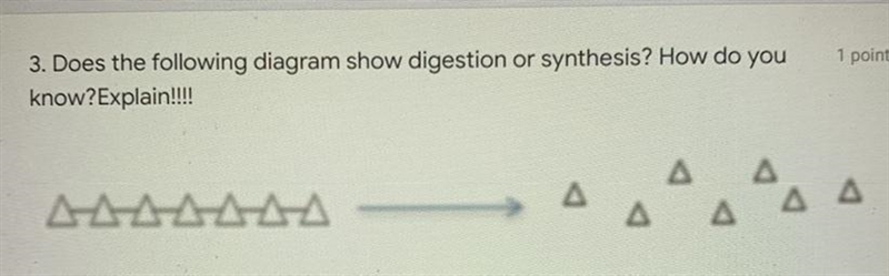 3. Does the following diagram show digestion or synthesis? How do you know?Explain-example-1