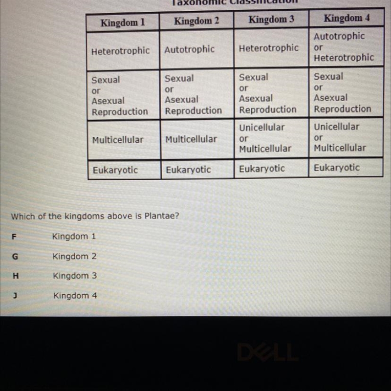 Taxonomic Classification mary Kingdom 1 Kingdom 2 Kingdom 3 Speech Heterotrophic Autotrophic-example-1