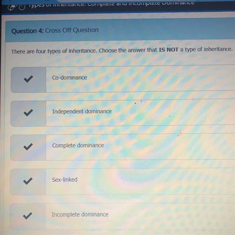 There are four types of inheritance. Choose the answer that IS NOT a type of inheritance-example-1