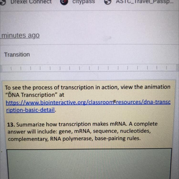 How transcription makes mRNA? PLS ANSWER I REALLY NEED TO PASS MY THIS CLASS-example-1