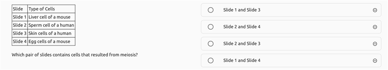 Which pair of slides contains cells that resulted from meiosis-example-1