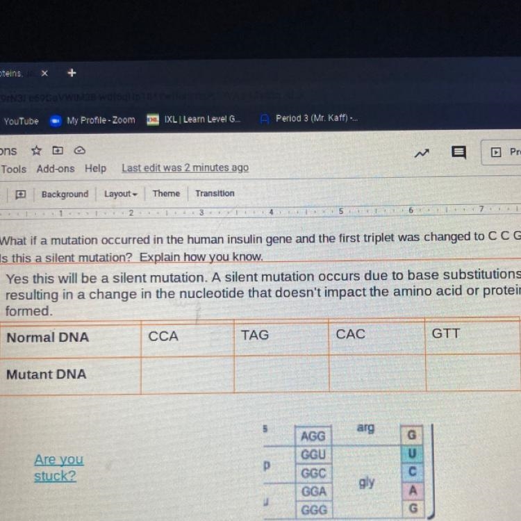 Fill in the boxes with the mutant DNA from the Normal DNA-example-1