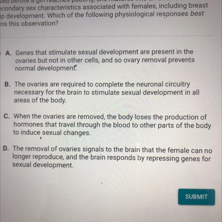 The ovaries are small organs that produce egg cells in females. Removal of ovaries-example-1