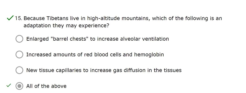 Because Tibetans live in high-altitude mountains, which of the following is an adaptation-example-1