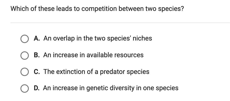 Which of these leads to competition between two species?-example-1